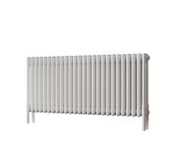 Uk Radiators Alpha Triple Column Horizontal Traditional Cast-Iron Style Radiator W/ Feet White Btu4279 - (H) 500 X (W) 1177mm