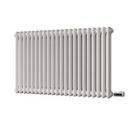 Uk Radiators Alpha White Double Column Horizontal Steel Smart Oil-Free Radiator 900W - (H) 600 X (W) 988mm