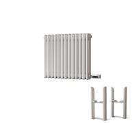 Uk Radiators Alpha White Triple Column Horizontal Steel Smart Oil-Free Radiator W/ Feet 600W - (H) 500 X (W) 599mm