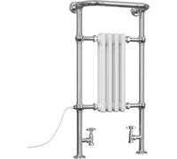 Uk Radiators Arundel Traditional Standard Column Dual Fuel Heated Bathroom Towel Rail White Btu1239 - (H) 963 X (W) 493mm