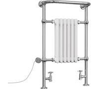 Uk Radiators Arundel Traditional Thermostatic Column Dual Fuel Heated Bathroom Towel Rail White Btu1631 - (H) 963 X (W) 583mm