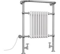 Uk Radiators Arundel Traditional Thermostatic Column Dual Fuel Heated Bathroom Towel Rail White Btu1921 - (H) 963 X (W) 673mm