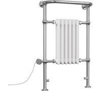 Uk Radiators Arundel White Thermostatic Heated Towel Rail Column Bathroom Radiator 500W - (H) 963 X (W) 583mm