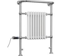 Uk Radiators Arundel White Thermostatic Heated Towel Rail Column Wifi Bathroom Radiator 600W - (H) 963 X (W) 673mm