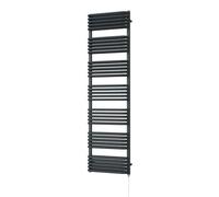 Uk Radiators Crossmoor Anthracite Standard Heated Towel Rail Round Tube Bathroom Radiator 1200W - (H) 1800 X (W) 500mm