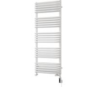Uk Radiators Crossmoor Round Thermostatic Wifi Dual Fuel Heated Bathroom Towel Rail White Btu3108 - (H) 1269 X (W) 500mm