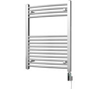 UK Radiators Electric Heated Towel Rail Chrome Curved WiFi/App Control Programmable (800H x 600W - 300Watts)