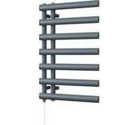 Uk Radiators Elyan Anthracite Standard Heated Towel Rail Elliptical Tube Bathroom Radiator 300W - (H) 766 X (W) 500mm