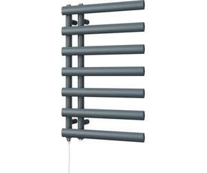 Uk Radiators Elyan Anthracite Standard Heated Towel Rail Elliptical Tube Bathroom Radiator 300W - (H) 766 X (W) 500mm