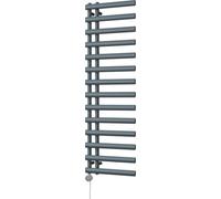 Uk Radiators Elyan Anthracite Thermostatic Heated Towel Rail Elliptical Tube Bathroom Radiator 700W - (H) 1592 X (W) 500mm