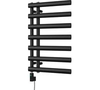 Uk Radiators Elyan Black Thermostatic Heated Towel Rail Elliptical Tube Wifi Bathroom Radiator 300W - (H) 766 X (W) 500mm