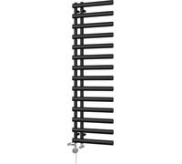 Uk Radiators Elyan Elliptical Thermostatic Dual Fuel Heated Bathroom Towel Rail Black Btu2279 - (H) 1592 X (W) 500mm