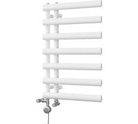 Uk Radiators Elyan Elliptical Thermostatic Dual Fuel Heated Bathroom Towel Rail White Btu1150 - (H) 766 X (W) 500mm
