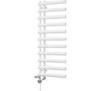 Uk Radiators Elyan Elliptical Thermostatic Dual Fuel Heated Bathroom Towel Rail White Btu1692 - (H) 1238 X (W) 500mm