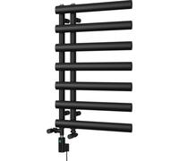 Uk Radiators Elyan Elliptical Thermostatic Wifi Dual Fuel Heated Bathroom Towel Rail Black Btu1150 - (H) 766 X (W) 500mm