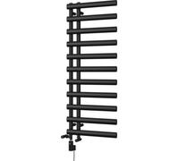 Uk Radiators Elyan Elliptical Thermostatic Wifi Dual Fuel Heated Bathroom Towel Rail Black Btu1692 - (H) 1238 X (W) 500mm