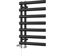 Uk Radiators Elyan Elliptical Tube Standard Dual Fuel Heated Bathroom Towel Rail Black Btu1150 - (H) 766 X (W) 500mm