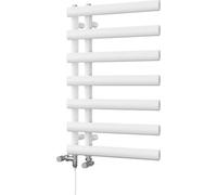 Uk Radiators Elyan Elliptical Tube Standard Dual Fuel Heated Bathroom Towel Rail White Btu1150 - (H) 766 X (W) 500mm