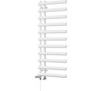 Uk Radiators Elyan Elliptical Tube Standard Dual Fuel Heated Bathroom Towel Rail White Btu1692 - (H) 1238 X (W) 500mm