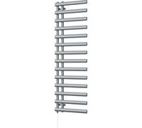 Uk Radiators Elyan Silver Standard Heated Towel Rail Elliptical Tube Bathroom Radiator 700W - (H) 1592 X (W) 500mm