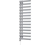 Uk Radiators Elyan Silver Thermostatic Heated Towel Rail Elliptical Tube Bathroom Radiator 700W - (H) 1592 X (W) 500mm