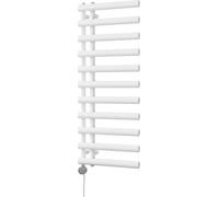 Uk Radiators Elyan White Thermostatic Heated Towel Rail Elliptical Tube Bathroom Radiator 500W - (H) 1238 X (W) 500mm