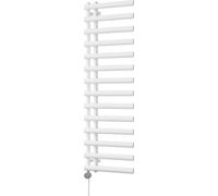 Uk Radiators Elyan White Thermostatic Heated Towel Rail Elliptical Tube Bathroom Radiator 700W - (H) 1592 X (W) 500mm