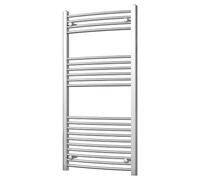 UK Radiators Modern Curved Heated Towel Rail Radiator - Bathroom Warmer | H1200mm x W600mm, Chrome - Brackets and Fixings Included - Efficient Towel Warmer for Bathrooms, Screw-In Wall Mounted