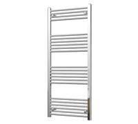 UK Radiators Modern Straight Heated Towel Rail Radiator - Towel Radiator | H1400mm x W600mm, Chrome - Brackets and Fixings Included - Efficient Towel Warmer for Bathrooms, Screw-In Wall Mounted