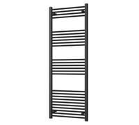 UK Radiators Modern Straight Heated Towel Rail Radiator - Towel Radiator | H1600mm x W600mm, Black - Brackets and Fixings Included - Efficient Towel Warmer for Bathrooms, Screw-In Wall Mounted