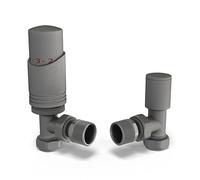 UK Radiators Natural Pewter Radiator Valve 10mm Angled Lockshield Valve in Natural Pewter and Polished Finish - Classy and Modern Design 1/2" x 10mm Angled Radiator Valve