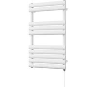 Uk Radiators Omeara White Standard Heated Towel Rail Elliptical Tube Bathroom Radiator 400W - (H) 825 X (W) 500mm