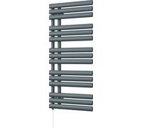 Uk Radiators Percival Anthracite Standard Heated Towel Rail Elliptical Tube Bathroom Radiator 500W - (H) 1120 X (W) 500mm