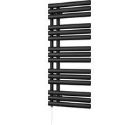 Uk Radiators Percival Black Standard Heated Towel Rail Elliptical Tube Bathroom Radiator 500W - (H) 1120 X (W) 500mm