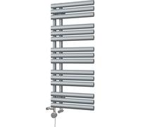 Uk Radiators Percival Elliptical Thermostatic Dual Fuel Heated Bathroom Towel Rail Silver Btu1849 - (H) 1120 X (W) 500mm