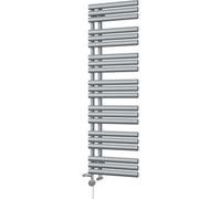 Uk Radiators Percival Elliptical Thermostatic Dual Fuel Heated Bathroom Towel Rail Silver Btu2689 - (H) 1592 X (W) 500mm