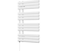 Uk Radiators Percival White Standard Heated Towel Rail Elliptical Tube Bathroom Radiator 400W - (H) 884 X (W) 500mm
