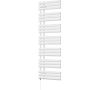 Uk Radiators Percival White Standard Heated Towel Rail Elliptical Tube Bathroom Radiator 800W - (H) 1592 X (W) 500mm