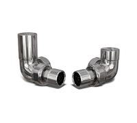 UK Radiators Round Chrome Radiator Valve Pair - Chrome Polished Finish - Classy and Modern Design 1/2" x 15mm Corner Radiator Valve Pair - Pair of Valves