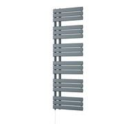 Uk Radiators Tristan Anthracite Standard Heated Towel Rail Flat Tube Bathroom Radiator 700W - (H) 1564 X (W) 500mm