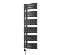 Uk Radiators Tristan Black Thermostatic Heated Towel Rail Flat Tube Wifi Bathroom Radiator 700W - (H) 1564 X (W) 500mm