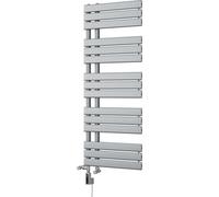 Uk Radiators Tristan Flat Thermostatic Wifi Dual Fuel Heated Bathroom Towel Rail Silver Btu1928 - (H) 1292 X (W) 500mm