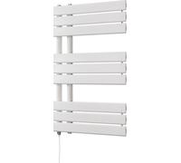 Uk Radiators Tristan White Standard Heated Towel Rail Flat Tube Bathroom Radiator 400W - (H) 816 X (W) 500mm