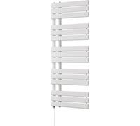 Uk Radiators Tristan White Standard Heated Towel Rail Flat Tube Bathroom Radiator 600W - (H) 1292 X (W) 500mm