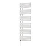 Uk Radiators Tristan White Standard Heated Towel Rail Flat Tube Bathroom Radiator 700W - (H) 1564 X (W) 500mm