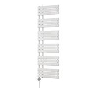 Uk Radiators Tristan White Thermostatic Heated Towel Rail Flat Tube Bathroom Radiator 700W - (H) 1564 X (W) 500mm