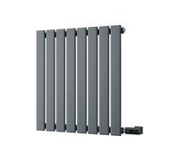 Uk Radiators Typhoon Anthracite Flat Tube Horizontal Steel Smart Oil-Free Radiator 300W - (H) 600 X (W) 544mm