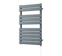 Uk Radiators Typhoon Anthracite Standard Heated Towel Rail Flat Tube Bathroom Radiator 400W - (H) 816 X (W) 500mm