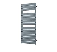 Uk Radiators Typhoon Anthracite Standard Heated Towel Rail Flat Tube Bathroom Radiator 600W - (H) 1156 X (W) 500mm