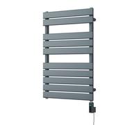 Uk Radiators Typhoon Anthracite Thermostatic Heated Towel Rail Flat Tube Wifi Bathroom Radiator 400W - (H) 816 X (W) 500mm